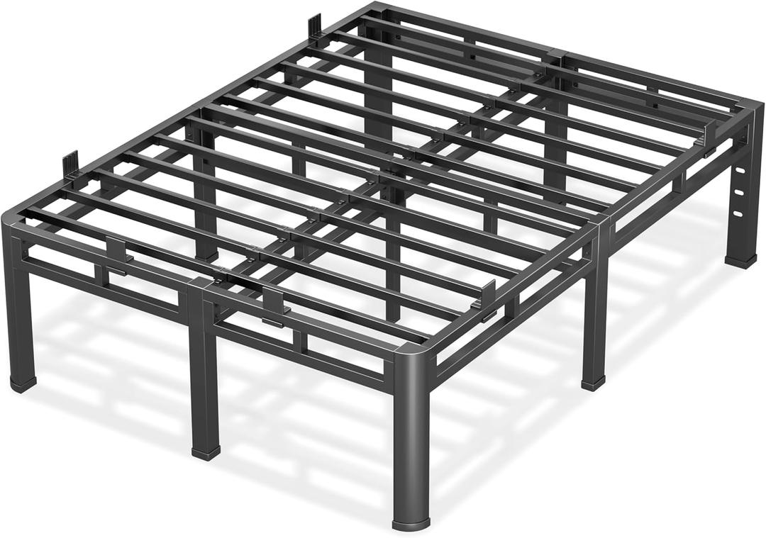 22 Inch Queen Size Bed Frame,Double Layer Heavy Duty Metal Platform Tall
