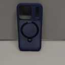 360° Spin Invisible Stand Phone Case with All-Around Protection,Magnetic Wireless Shockproof Compatible with iPhone 17 pro max / 16/15 14/13 Pro Phone Case (Navy Blue,for iPhone 16)