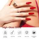 4 x JODSONE 16.5ml Gel Nail Polish Red Gel Polish Manicure LED UV Soak Off Curing for Home Salon Nail Art DIY Lady Red Polish