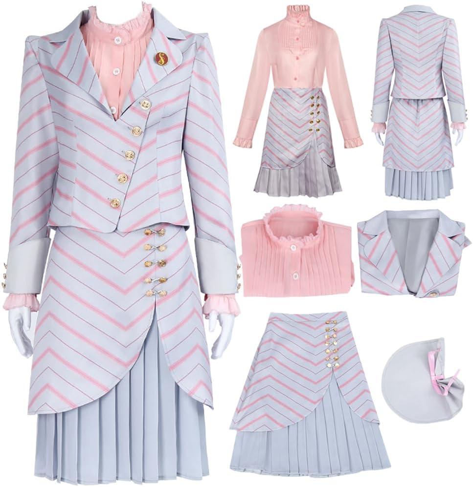 Glinda Cosplay Costume Women Glinda Dress Pink Movie Glinda Cosplay Outfit Good Witch (X-Small, Pink01)