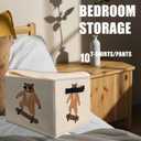 Bear Nursery Storage Bins Basket, Toybox for Boys Room, Trendy Retro Skateboarding Bear Collapsible Fabric Storage Box Organizer for Bedroom Bathroom Clothes Books Toys (SNL026)