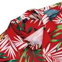 Boys Hawaiian Shirt Short Sleeve Cotton Button Down Shirt, Kid Teen 10-11T (Red)