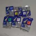 Compatible Label Tape Replacement for Brother PTouch TZe Label Maker Tape 12mm 0.47 Inch Laminated TZe 131 231 431 531 631 731, for PT-D210 PTH110 PTD600 PTD400 PTP750w PT-1880, 6 Pack (Black on Clear/White/Red/Blue/Yellow/Green, 6pack)