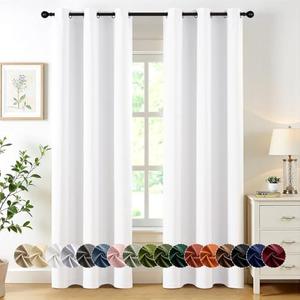 MIULEE Pure White Blackout Curtains for Bedroom Living Room 72 Inches Long 2 Panels, Thermal Insulated Room Darkening Drapes Grommet Noise Reducing Light Blocking Window Treatments 40x72 Inch
