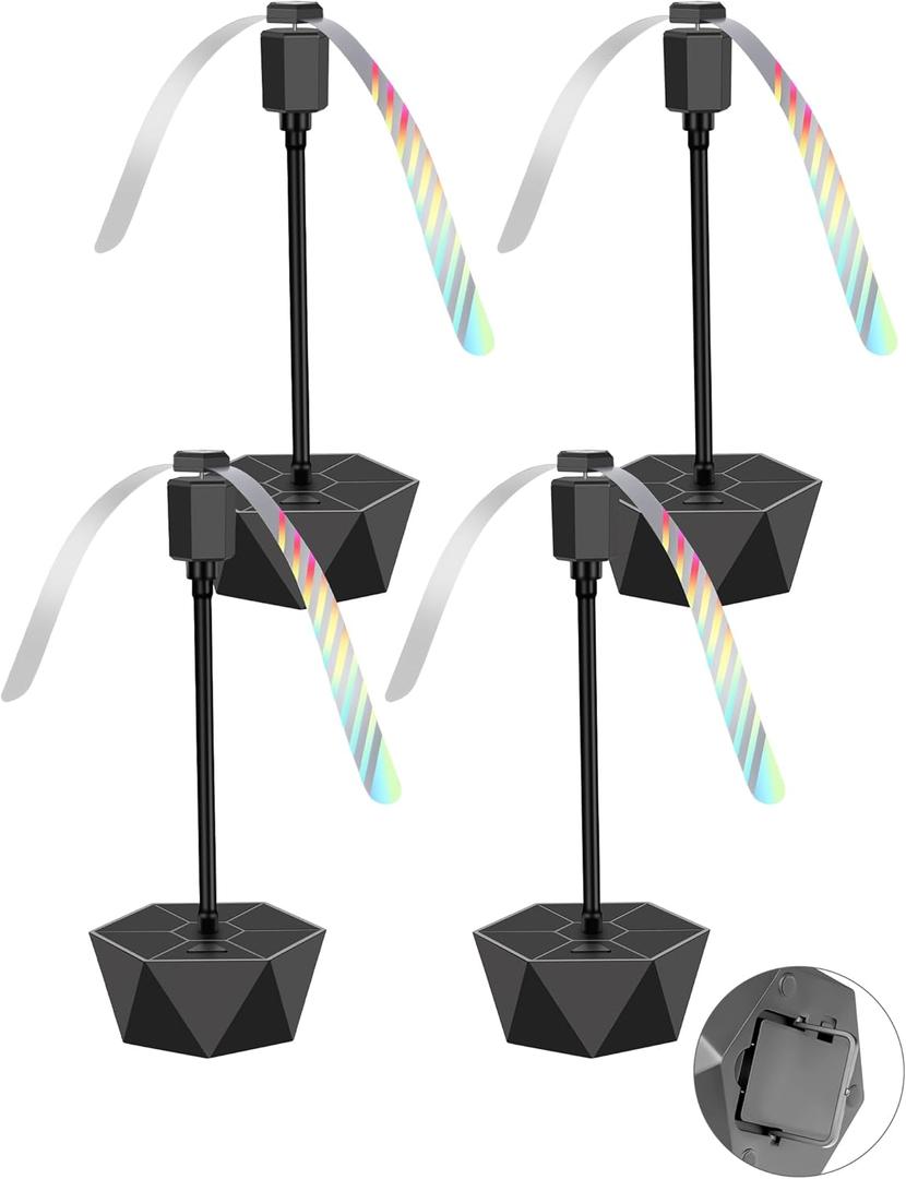 Fly Repellent Fans for Tables, Portable, Soundless, Holographic Blades, for Picnic, Party, Restaurant, Kitchen, BBQ (Standard, Black)