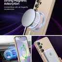 LEKEVO Magnetic for Samsung Galaxy S24 Case [Compatible with MagSafe][Built-in Camera Lens Protector] Slim Soft Silicone Bumper Shockproof Metallic Luster Phone Case (Gold)
