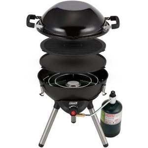Coleman 4-in-1 Portable Propane Grill with 4 Cooking Attachments, Grill/Stove/Griddle/Wok with 7000 BTUs of Power for Grilling, Tailgating, Camping, BBQ, & More (Black)