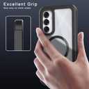 for Samsung Galaxy A16 5G Case, [Transparent & Holster Series] Belt Clip Full Body Shockproof Protective Cell Phone Cover with 2 Pack Tempered Glass Screen Protector (Black/Clear)