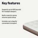 Amazon Basics Inflatable Air Mattress Queen with Built-in Pump, 600lb Capacity