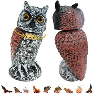Fake owl Statue Decor, Fake Owls Waterproof for Garden Plant Orchard, Plastic owl Decor for Outside Indoor Home Patio Garden Yard Home Outdoor Decor