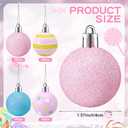 24 Pcs Pastel Christmas Ornaments Candy Ball Christmas Decorations Hanging Glitter Mini Macarons Balls Rainbow for Xmas Tree Holiday Party Home Centerpiece Wreath Garland, 1.57 Inch