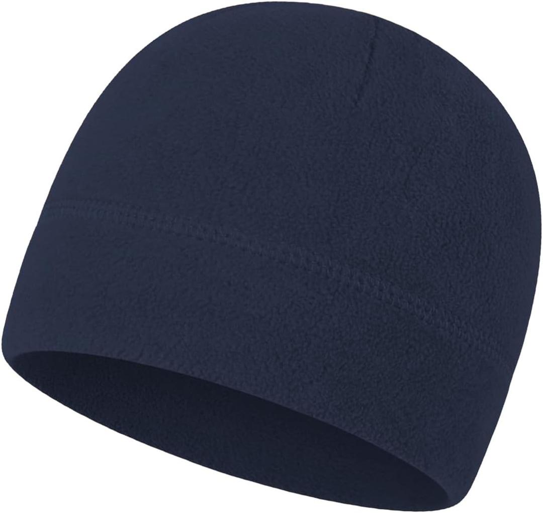 Warm Fleece Beanie Soft Skull Cap Lightweight Watch Caps Winter Hat for Men and Women (Blue)