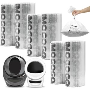 Waste Bags, Compatible with Litter Robot 4 & 3, 150 Pack Liners for Self Cleaning Litter Box, 9-11 Gallon Capacity, Pre-Separated, Transparent, Replacement Cat Litter Bags