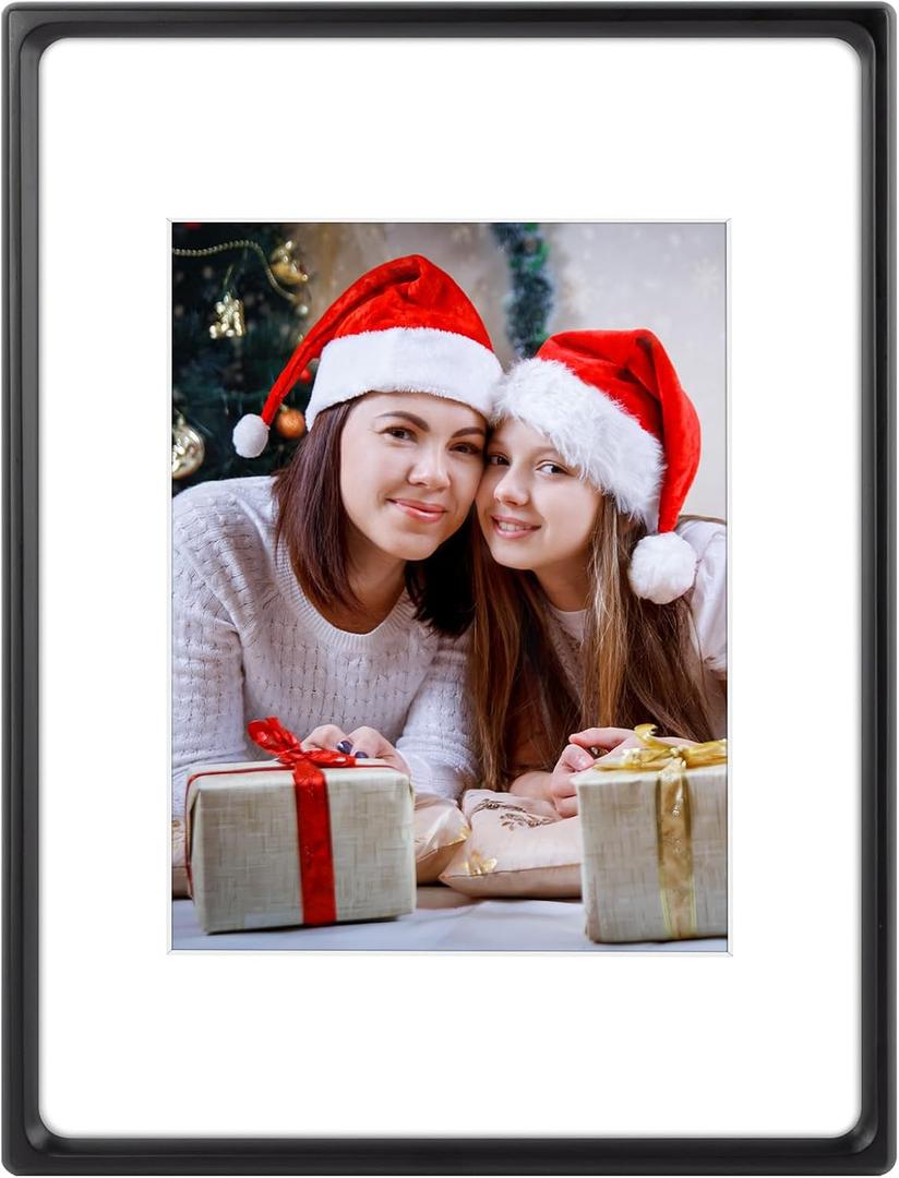 Golden State Art, 8x12 Picture Frames - Brown Solid Wood with Glass - Rounded Corner 12x8 Picture Frame Matted to 7x9 Photos - Wall or Tabletop Decor Display