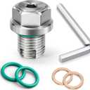 M12.1-1.75 x 15mm Oversize Piggyback Oil Drain Plug, Stainless Steel Self Tapping Oil Pan Thread Repair Kit