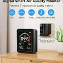Air Quality Monitor Indoor, 5-in-1 Portable Real-Time CO2 Detector | Temperature | Hygrometer | HCHO | TVOC | Professional Air Quality Tester for Home, Office, School, Cars, Plants and Pets