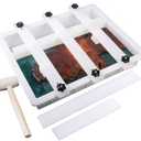 Kalinta Epoxy Mold with Divider Adjustable - 19x11x3 in No-Seal Large Resin Mold Integrated Clamping System - Perfect for Beginners & Experienced Artists Alike - Ideal for Creative Resin Art Projects (19"x11"x3")