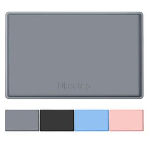 Extra Thick Silicone Mat Waterproof with Raised Edge 34" x 22", Under Sink Mat for Kitchen & Bathroom, Kitchen Cabinet Liner, Multi-Purpose for Storage & Protection, Gray