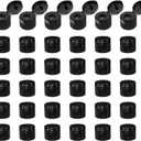Uxcell 36pcs 28/410 Flips Top Caps for Squeeze and Refillable Bottles - Replacement Plastic Reusable Non-Spill Lid for Shampoo, Empty Containers - Black