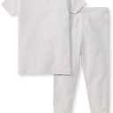 Burt's Bees Baby Unisex Baby Honeysoft 2 Pc Pajamas,Jersey Slub Short Sleeve Tee and Pant Set,Organic Cotton & Lyocell Blend, 5T