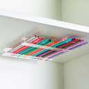 Baderke Straw Holder for Cabinet Reusable Straw Organizer with Double Sided Adhesive Tape Screws Storage Container for Kitchen Counter Cupboard (Clear,Novel)