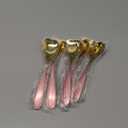 10 Pcs Dessert Spoons Valentine's Day Pink Heart Shaped Spoons Stainless Steel Coffee Spoons Tea Spoons Cute Bar Stirring Spoon with Pink Handle for Ice Cream Sugar Milkshake, 7 Inch