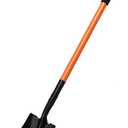 Small Square Shovel 43.3Inches Heavy Duty Garden Tools with Metal Handle, Small Transfer Spade for Digging Camping Car Beach Shovel, Orange