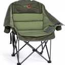 Oversized Camping Chair, Portable Folding Padded Camp Chairs with Side Pocket, Cup Holder, Heavy Duty Support 500LBS Outdoor Lounge Chair for Adults, Fishing, Sports, Trip, Green