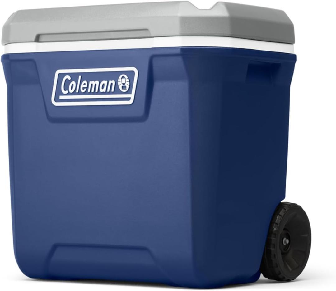Coleman Classic Series Insulated Portable Wheeled Cooler, Leak-Resistant Outdoor Hard Cooler Keeps Ice up to 5 Days, 65-Quart (Twilight)