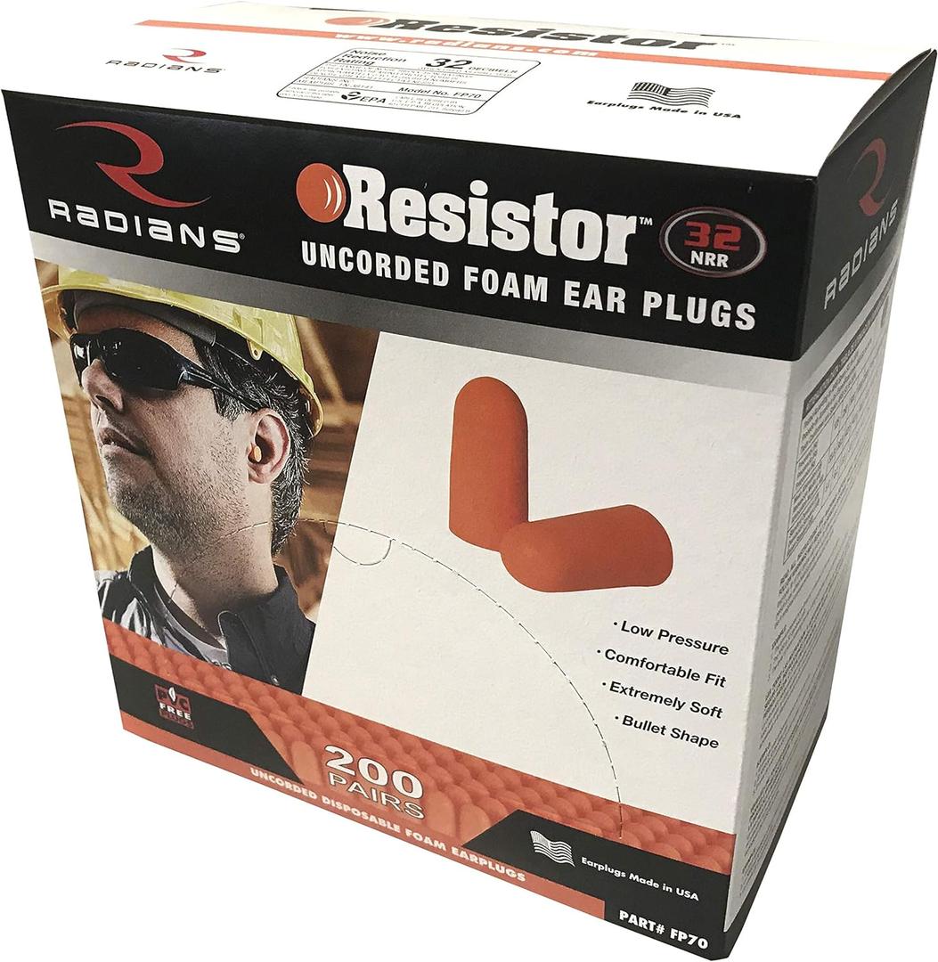 Radians unisex adult Uncorded Industrial Safety Ear Plugs, Multi