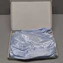 SiinvdaBZX 3-Piece Set Satin Twin Fitted Sheet & 2 Pillowcase, Baby Blue Silky Soft Fitted Bottom Sheet, Wrinkle Free, Fade Resistant, Deep Pocket Bed Sheet (Deep Up to 15")