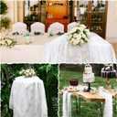 2 x Chumia 10 Pcs Lace Tablecloth Rectangular 60 x 120 Inch Wedding Rustic Tablecloth Overlay Rose Vintage Embroidered Wedding Reception Party Table Decorations for Bridal Tea Party