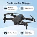 Drone with Camera 1080P HD,FPV Foldable Mini Drone for Adults,Drone with One Key Take Off/Landing,Gesture Selfie, Altitude Hold,3D Flip,Easy to Fly,2 Batteries tt