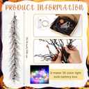 6.5 Ft Halloween Garland Black Willow Vine Decor with 9.8FT Lights Artificial Branches Berries Pumpkin Vines Halloween Realistic Garland for Home Fireplace Table Window Mantle Party Holiday Decor