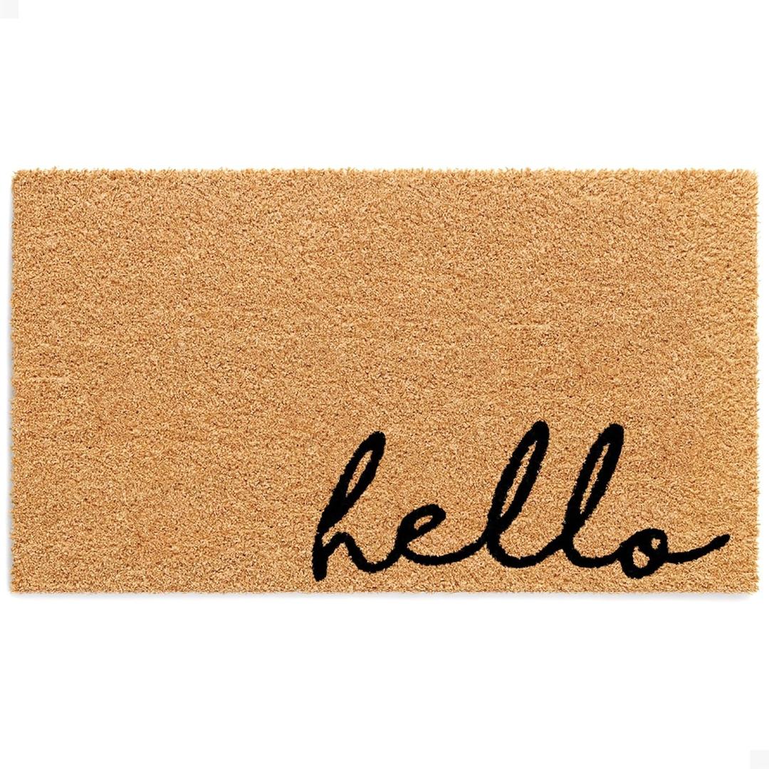 THEODORE MAGNUS Door Mat - Welcome Mat for Front Door with Non-Slip Backing - Durable Coir Doormat - Perfect for Outside Entrance and Entryway Matt - Outdoor/Indoor - Meet and Greet - 17" x 30" (1'5" x 2'6" (Rectangular))