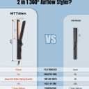 360 Airflow Styler Curling Iron - 1.25 Inch Hair Straightener and Curler 2 in 1 with Vented Cool Air to Lock in Style, Extra Long Flat Iron Curling Wand, 5 Temps & Dual Voltage for Travel (Black)