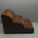 Dog Stairs for Small Dogs 15.7" H, Curved Dog Step for Puppy, Older Cat, Medium Pet Ramp for Sofa, Couch or Chair, Ladder with High Density Foam, 3 Step, 15.7x22.4x15.7 inch, Brown