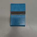 JuneLsy Business Card Holder Case - Professional PU Leather Business Card Case Metal Name Card Holder Pocket Business Card Carrier Women with Magnetic Shut, Blue