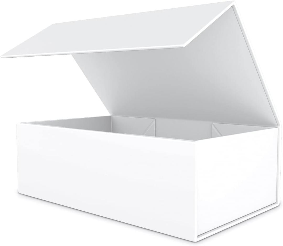 White Gift Box with Magnetic Closure Lid 10" X 6" X 3" Gift Boxe for Presents,Luxury for Gift Packaging, Bridesmaid Gifts Boxes,Birthday Gift Box
