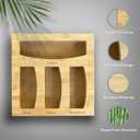 Bamboo Food Bag Storage Organizer for Kitchen Drawer, Baggie Holder for Solimo, Glad, Hefty Gallon, Quart, Sandwich and Snack Variety Size Bags (1 Box 4 Slots)