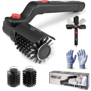 XUDAKAIXIN Electric Grill Brush  No Bristle Shedding, High Torque with 3-Speed Modes, 2026 Upgraded Rechargeable & Adjustable-Angle Grill Cleaner, Gifts for Men/Dad (Black)