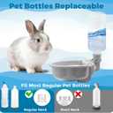 VANNON 16oz Pet Water Bottle, Gravity Dog Water Bowl Dispenser for Cage, Anti-Overflow Water Dispenser for Small Dogs, Cats, Rabbits and Other Small Animals, BPA Free, Grey