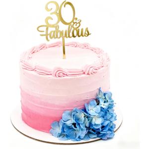 1Pcs Gold 30 & Fabulous Cake Toppers, Acrylic 30 and Fabulous Cake Toppers for Happy 30th Birthday Cheers to 30 Party Decorations 30th Anniversary Cake Decorations Supplies