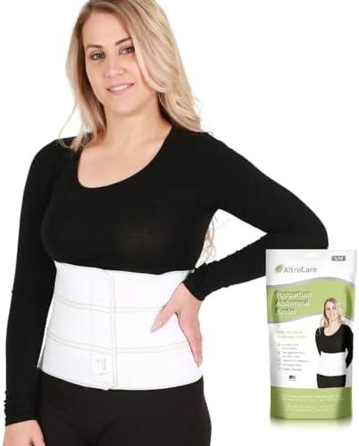AltroCare Postpartum & Post Surgery Abdominal Binder. Support Recovery after C-Section, Natural Birth, Hysterectomy, Hernia. 3 Panel design, Size S/M (30" to 45"), Made in USA