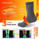 Sunew 4 Pairs Thermal Socks Skiing Snowboarding Hiking Mens Womens 7X Warmer Winter Crew Boot Socks