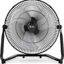 Simple Deluxe Comfort Zone Cradle Floor Fan, 12 Inch 3-Speed High Velocity, 230 Degree Adjustable Tilt, All-Metal, Carry Handle, Rubber Feet,Ideal for Home, Bedroom & Office, Black