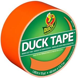 Duck Brand 1265019 Color Duct Tape, Neon Orange, 1.88 Inches x 15 Yards, Single Roll