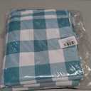 Hiasan Plaid Tablecloth Waterproof, 2 Pack, 54 x 80 inch - Checkered Table Cloth Rectangle for Spring Party/Outdoor Picnic/Kitchen Dining, Turquoise and White