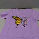 Funnycokid Little Girls Shirt 4T 5T Toddler Purple Tees Butterflies Animal TShirt Graphic Short Sleeve Clothes Tops