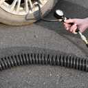 YOTOO Polyurethane Recoil Air Hose 3/8" Inner Diameter by 50' Long with Bend Restrictor, Repairable 1/4" Industrial Quick Coupler and Plug, Gray